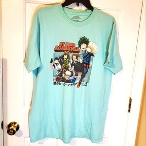 My Hero Academia Teal Character Graphic T-shirt Funimation Large